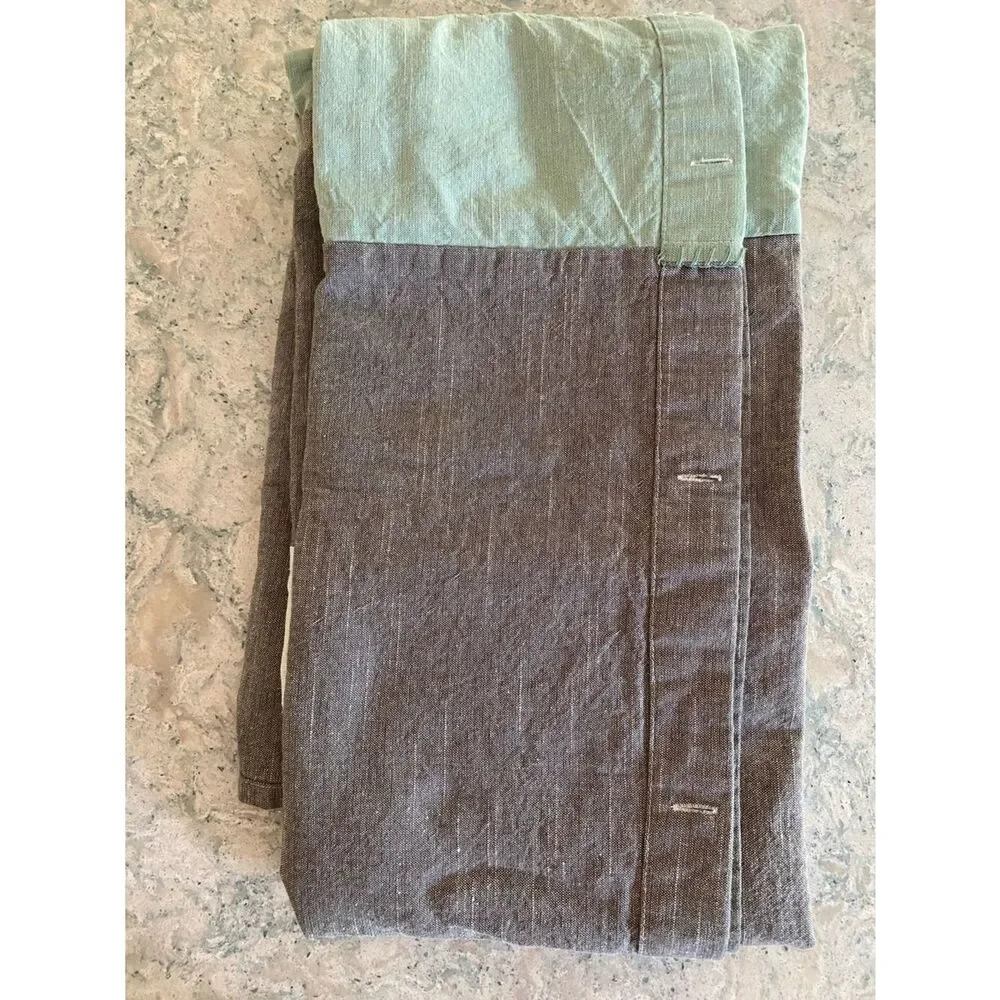 Threshold Grey-Cream-Mint textures block Striped Shower Curtain